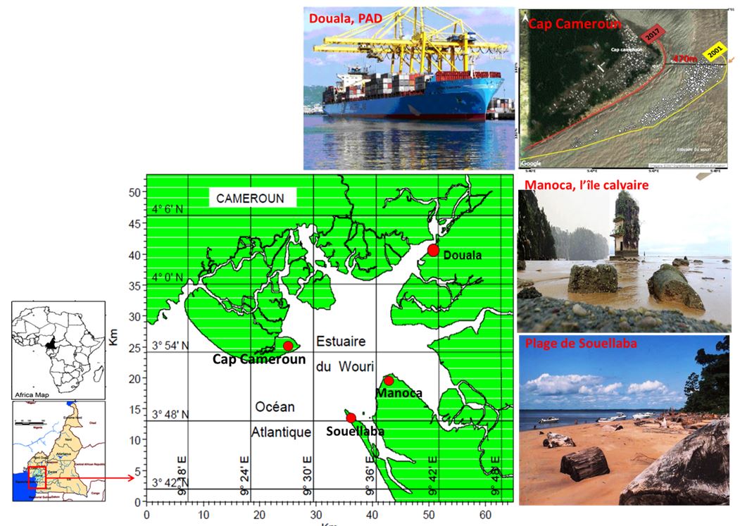 Figure 1. L'Estuaire du Wouri au Cameroun, à environ 25km du Golfe de Guinée dans l'océan Atlantique du Nord.