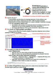HYDROREEX présente sa solution HR-HYDRONET de suivi de la marée et de la température de l'eau par visualisation graphique en temps réel avec alertes SMS et e.mails.