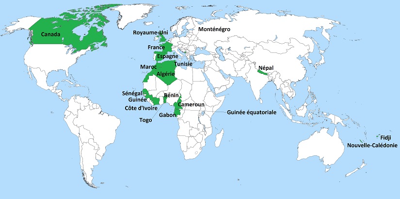 Journées REFMAR 2016 - pays d'origine des participants