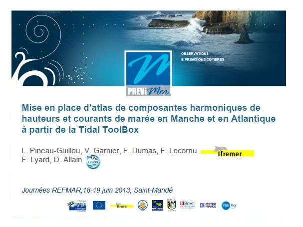 Mise en place d'atlas de composantes harmoniques de hauteur s et courants de marée en Manche et en Atlantique à partir de la Tidal ToolBox