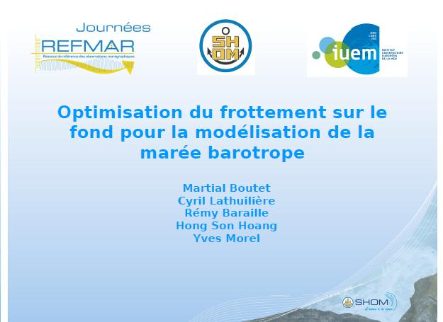 Optimisation du frottement sur le fond pour la modélisation de la marée barotrope en Manche et Golfe de Gascogne
