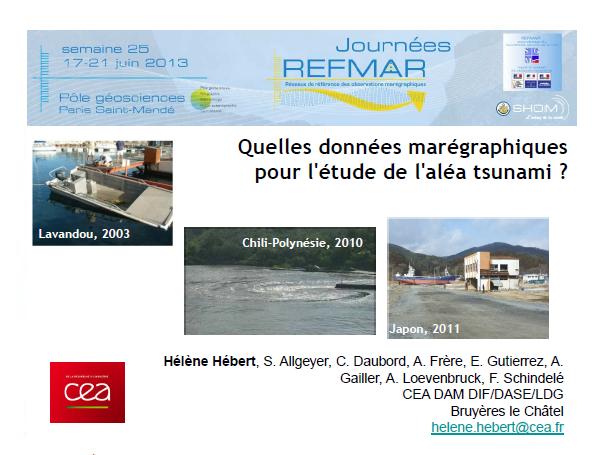 Quelles données marégraphiques pour l'étude de l'aléa tsunami