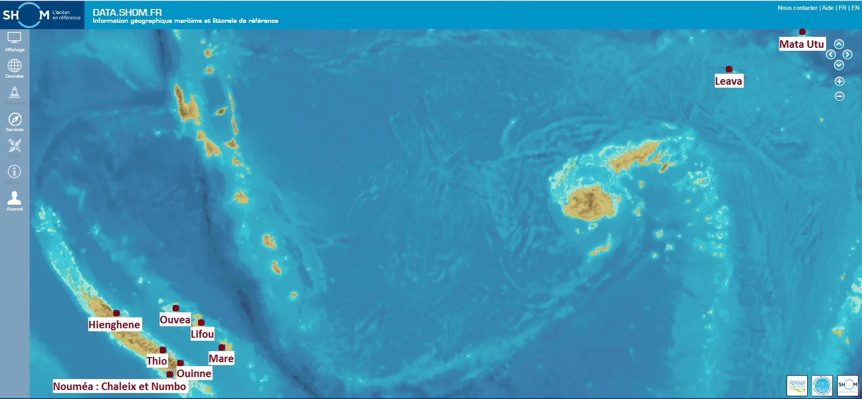 Réseau maregraphe Nouvelle-Calédonie - Wallis et Futuna 6-4-2020