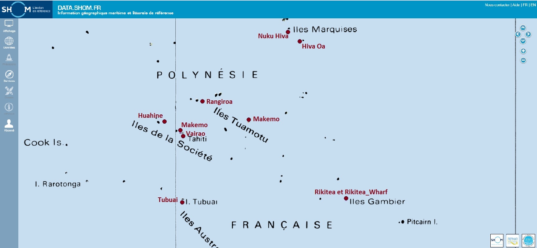 Réseau maregraphe Polynésie française (UPF-SHOM-CEA-UHSLC)