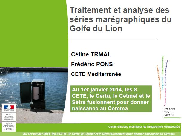 Traitement et analyse des séries marégraphiques du Golfe du lion