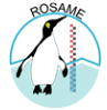 Logo ROSAME avec manchot et échelle de marée